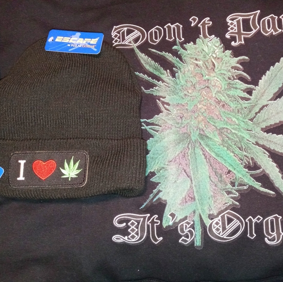 2xl Black( Don't panic it's organic.) Hoodie &Beanie - Picture 4 of 5
